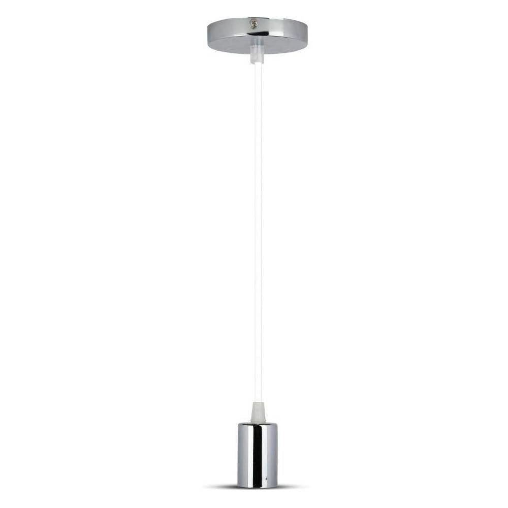 Trade Shop - Pendente In Acciaio Bianco A Soffitto Cromato Portalampada Lampada Moderno Design -