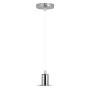 Trade Shop - Pendente In Acciaio Bianco A Soffitto Cromato Portalampada Lampada Moderno Design -