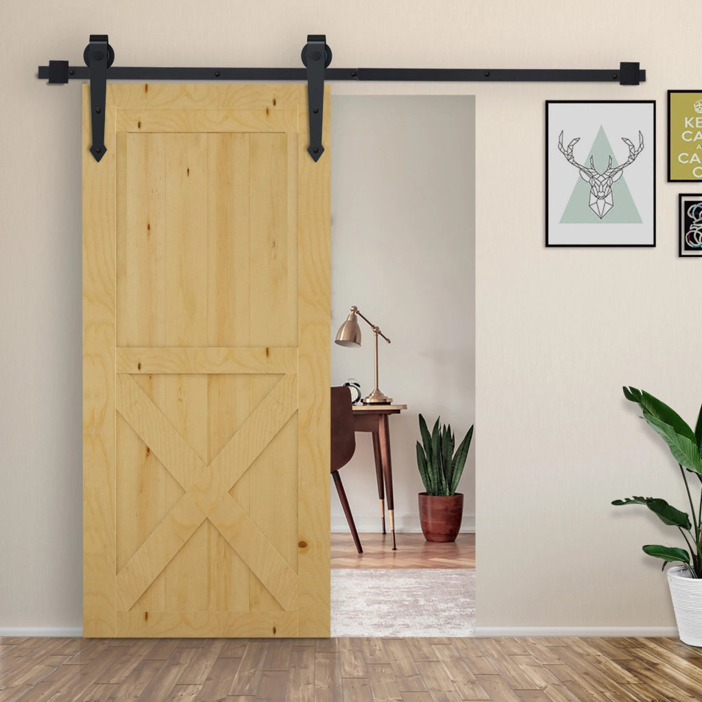 Kit per ante scorrevoli ¨C zephmum ¨C design rustico, acciaio al carbonio, portata 100 kg