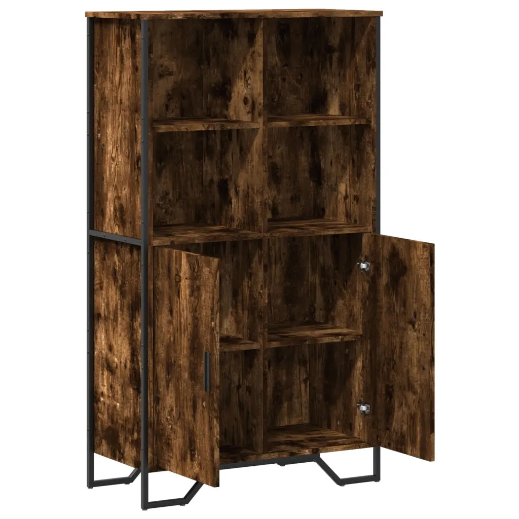 Credenza-Buffet-Armadio da cucina Rovere Fumo 79,5x35,5x137,5 cm in Legno Multistrato