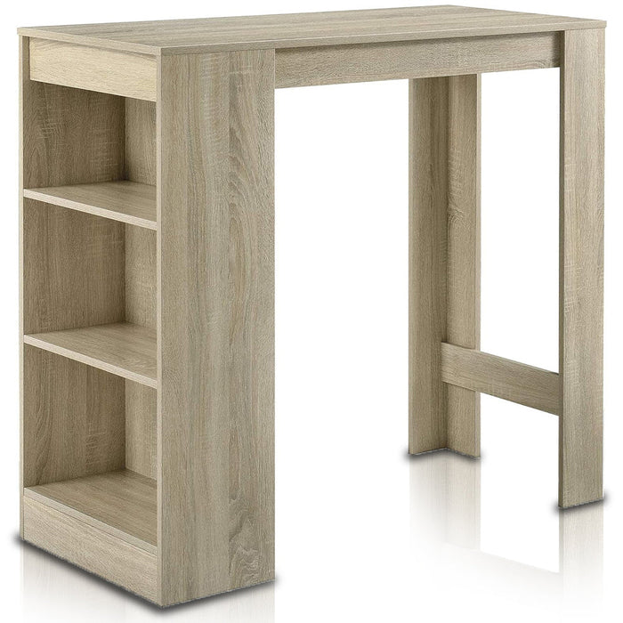 Tavolo Consolle Alto da Bar con 3 Ripiani Quercia Penisola Cucina