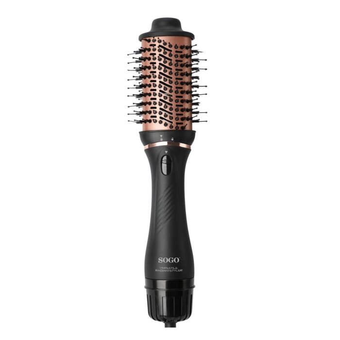Styler capelli 5 in 1 con aria calda 1200W, funzione ionica e 5 accessori per asciugare lisciare e arricciare - Sogo