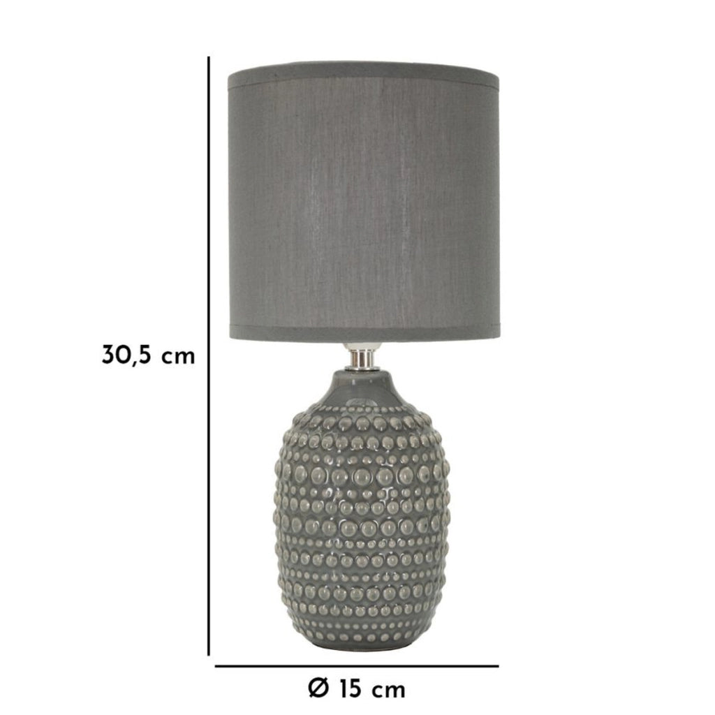 Lampada da Tavolo MF94, Grigio, Ceramica, 15x15x30,5 cm, Seven Design