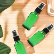 Spazzola a nebbia per oli essenziali e cosmetici - 12 pezzi 30 ml flaconi in vetro riempibili - Design verde