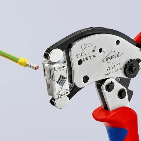 KNIPEX TWISTOR16 PINZA PER TERMINALI A BUSSOLA, CON REGOLAZIONE AUTOMATICA, CON TESTA DI CRIMPAGGIO GIREVOLE 