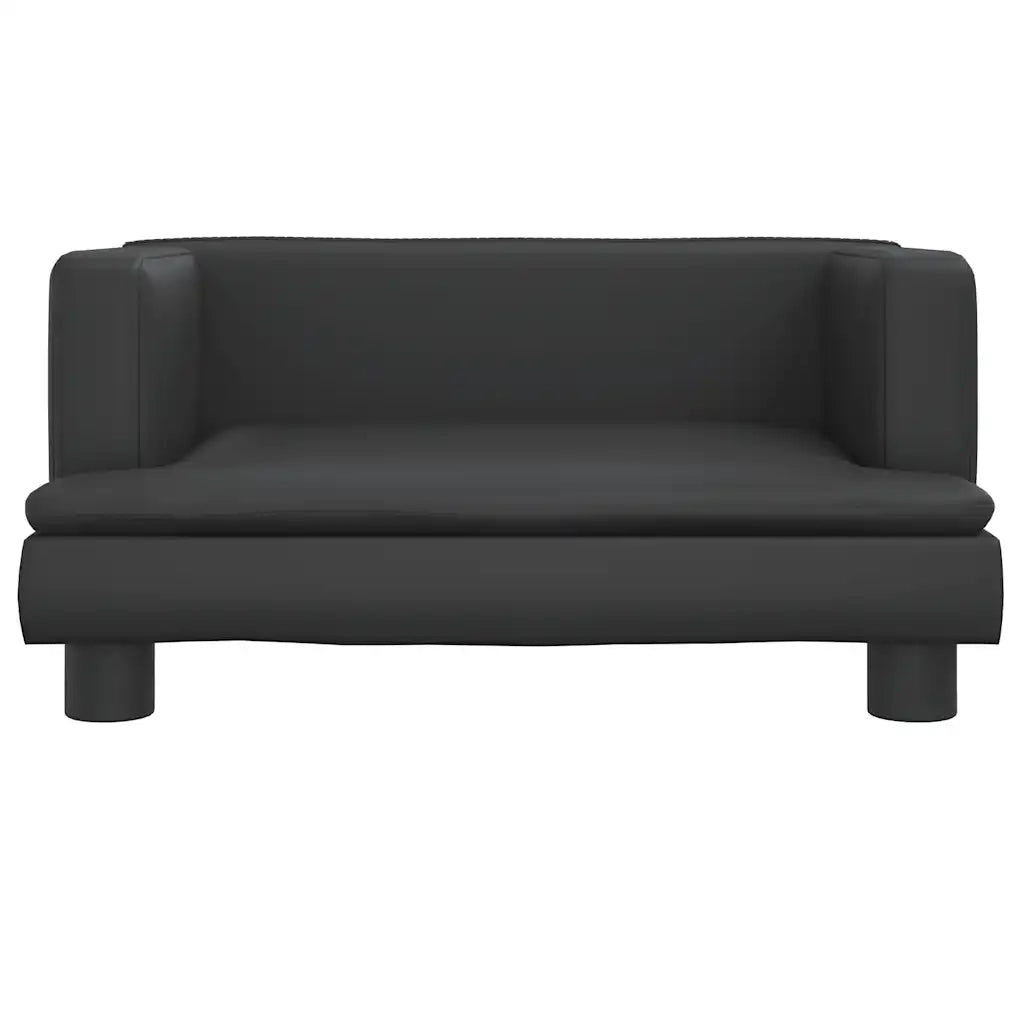 Divano per Bambini-Sofa-Divanetto Nero 60x40x30 cm in Similpelle