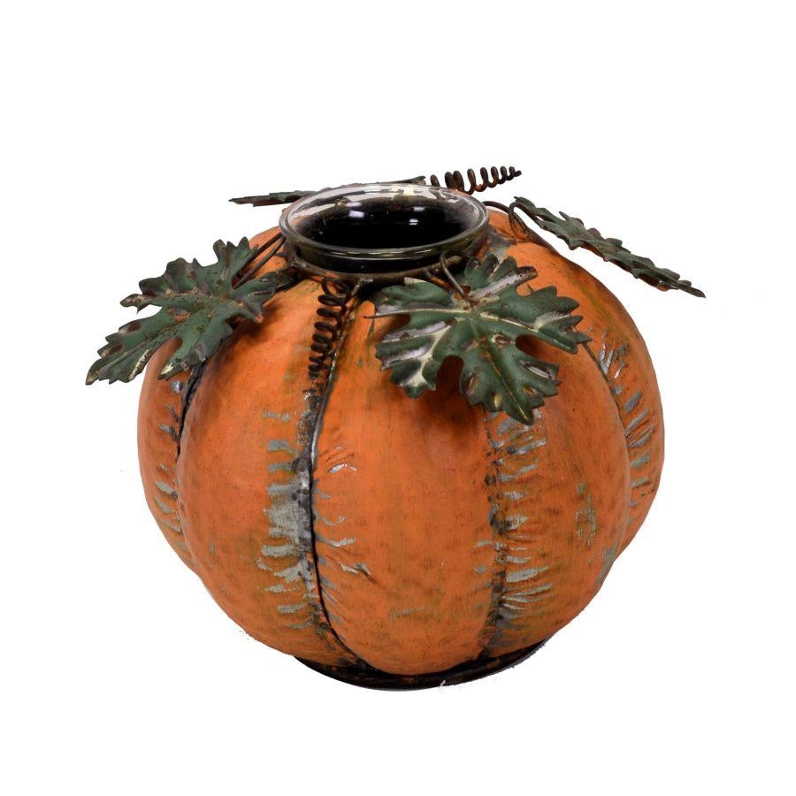 Portacandele metallo zucca arancione 1pØ20xh14,5