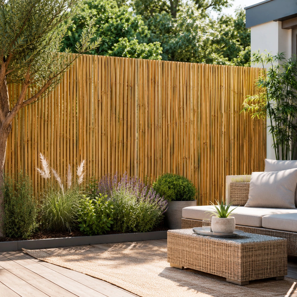 Arella In Bambù Naturale Per Recinzioni E Coperture Esterno Schermo Privacy Stuoia In Canna Bamboo Ombreggiante Giardino Balcone 2 x 3 M
