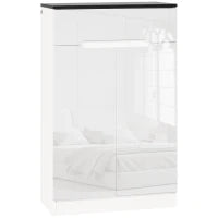 Scarpiera Slim da 12 Paia max per Ingressi con 3 Ripiani Regolabili e Cassetto, in Truciolato Bianco, 60x32x100 cm