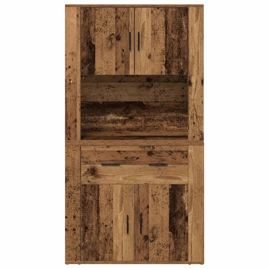 Credenza | Highboard Legno vecchio 80 x 33 x 150 cm Legno multistrato