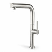 Rubinetto Miscelatore Cucina Acciaio Satinato Canna Alta Girevole Quadrata 87957