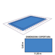 Copertura Invernale GEOCOVER 240 con occhielli e corda elastica rettangolare 11,00 x 5,40 m