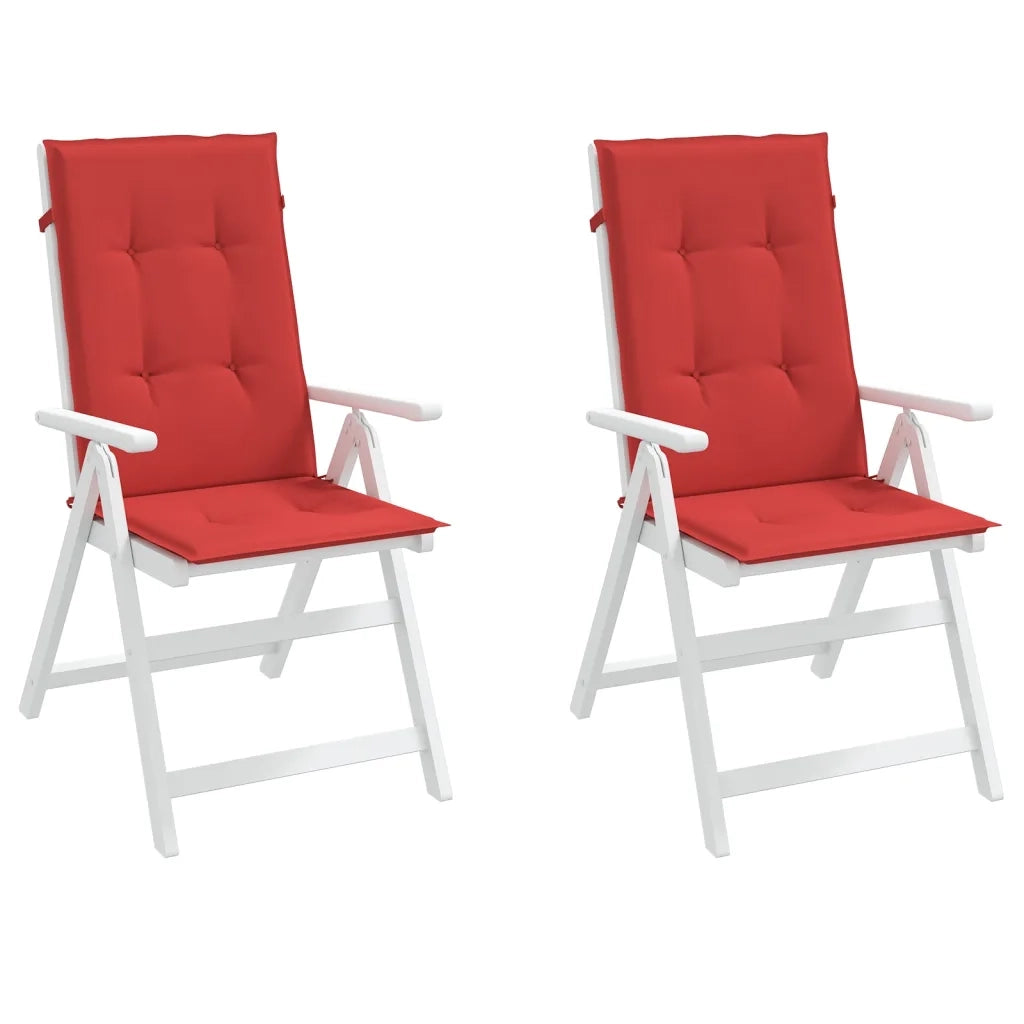 Cuscini per Sedie 2 pz Rossi 120x50x3 cm in Tessuto 43187