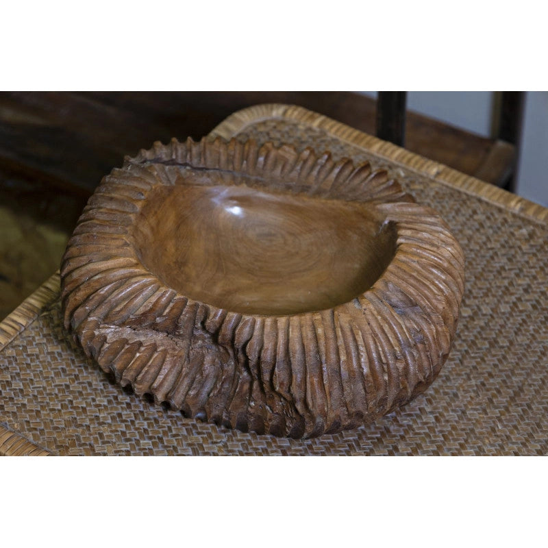 Set Tasche Garit In Teak Riciclato cm ø 32x11 (pezzi Unici - Non Ripiani In Serie)