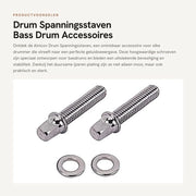 Accessori per Batteria - Stanghe di Tensione a 5mm - 2 Pezzi - Piastrina di Acciaio - Accessori per Batteria - Lunghezza 34,5mm - Facile da Installare - Stanghe per Batteria