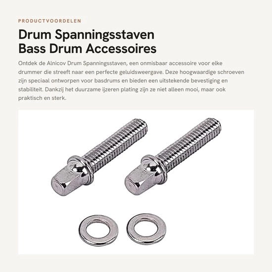 Accessori per Batteria - Stanghe di Tensione a 5mm - 2 Pezzi - Piastrina di Acciaio - Accessori per Batteria - Lunghezza 34,5mm - Facile da Installare - Stanghe per Batteria