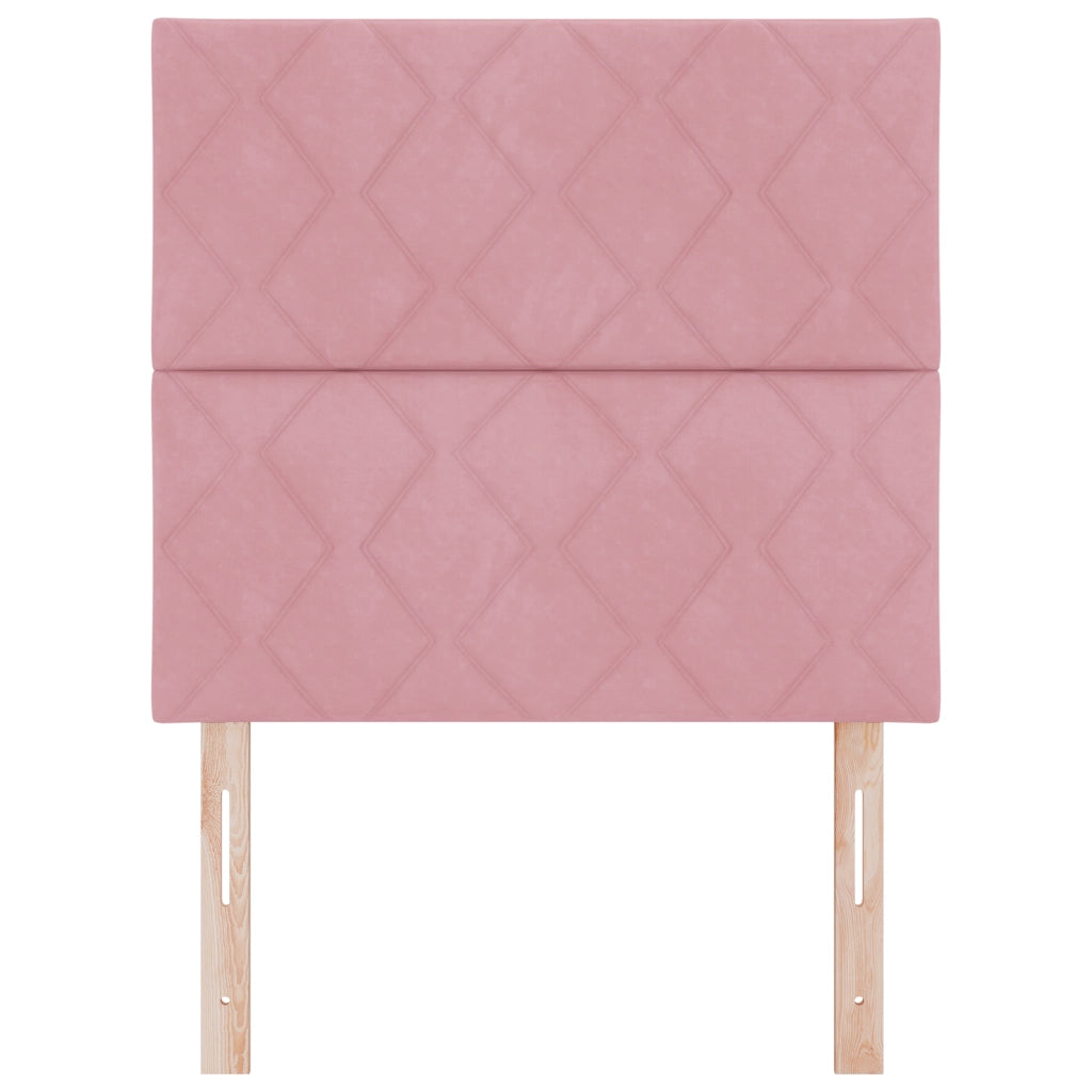 Testiera Rosa  con Blocchi di Diamante Velluto 90 cm