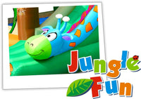 Castello Giostra Gonfiabile Jungle Fun con Scivolo e Pompa Inclusa Happy Hop