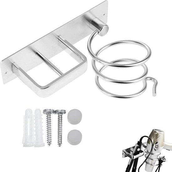 Organizzatore per asciugamani e stilettiere, set, organizzatore per la zona bagno, argento