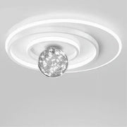Trade Shop - Plafoniera Led 48w Cerchio Spirale Bianco Sfera Lampadario Tondo Luce Fredda 70760 -