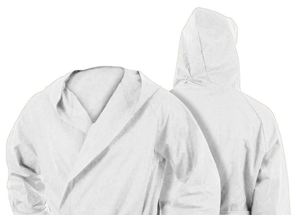 Accappatoio Con Cappuccio In Microfibra Taglia Adulto Unisex In Tinta Unita - XXL - Bianco