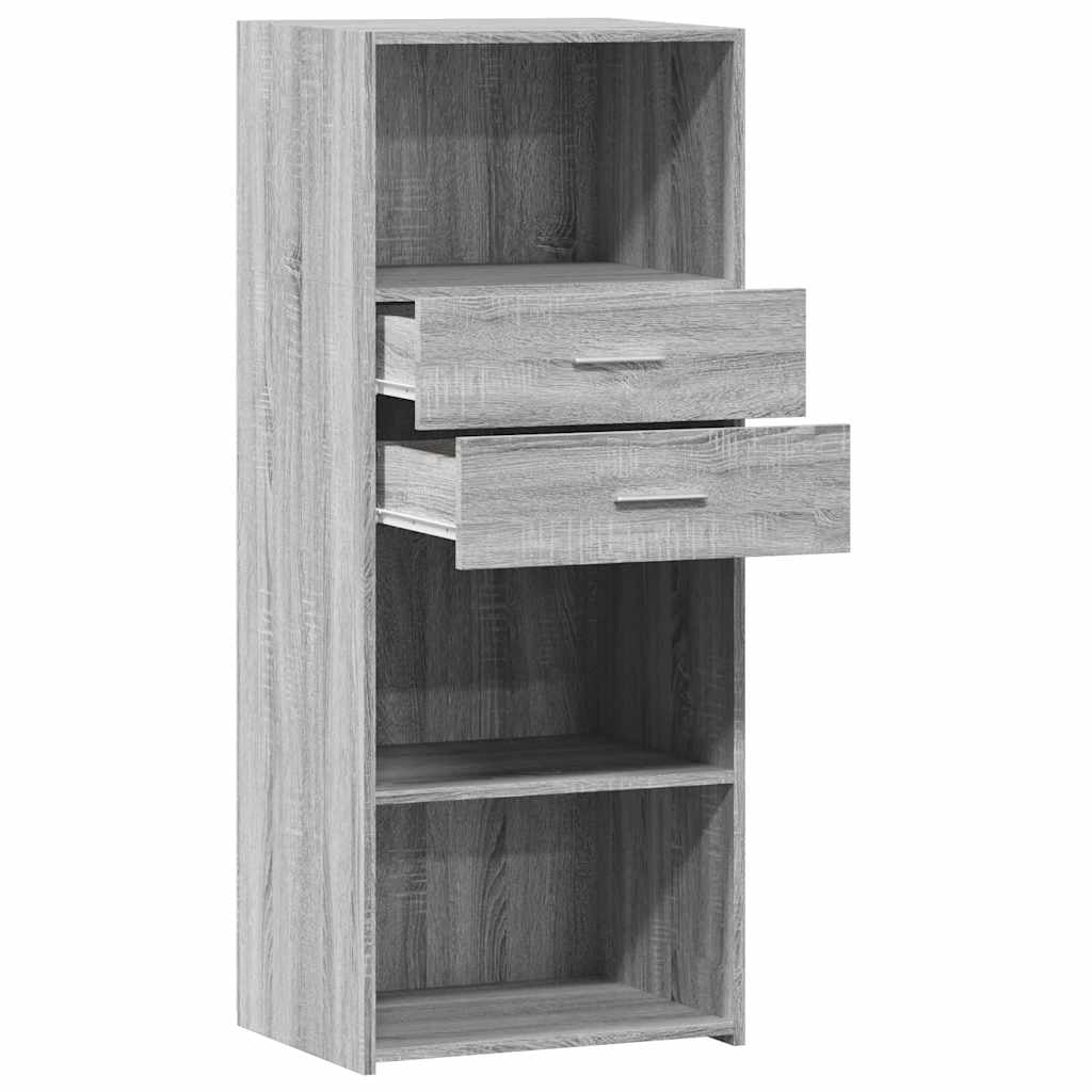 Buffet credenza cassettiera armadio mobile contenitore organizer cucina soggiorno salotto rovere Sonoma alto 50 x 42,5 x 124 cm legno ingegnerizzato grigio 02_0035372