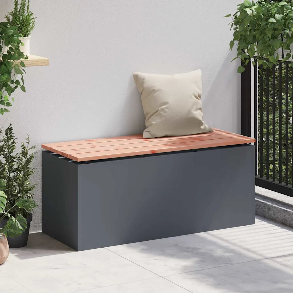 Panchina da giardino Antracite 100 x 40 x 43 cm Acciaio 874907