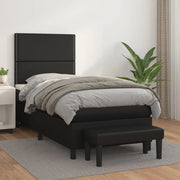 Giroletto a Molle con Materasso Nero 90x190 cm in Similpelle 3137575