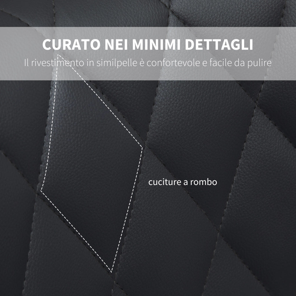 Set 2 Sgabelli Imbottite da Bar 44x50,5x90-110 cm in Similpelle Grigio