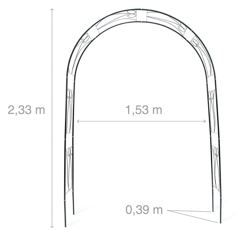 Arco in Ferro da Giardino per Piante Rampicanti Decorazione Terrazzo 153x233 cm