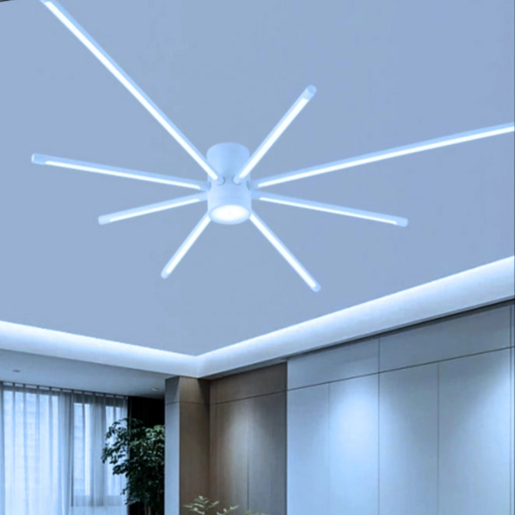 Lampadario plafoniera moderno a led 9 luci da soffitto forma ragno da 42w 3360lm bianco luce fredda