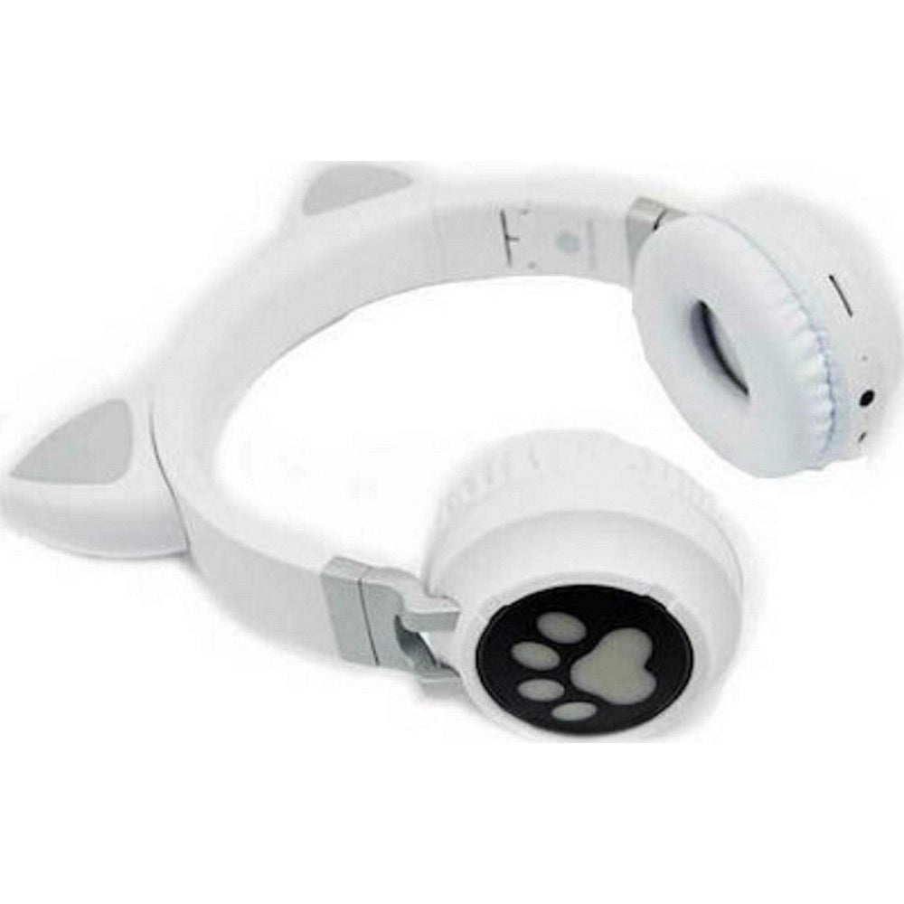 Trade Shop - Cuffie Auricolari Q-em3 Wireless Bluetooth Filo Orecchio Di Gatto Led Microfono -