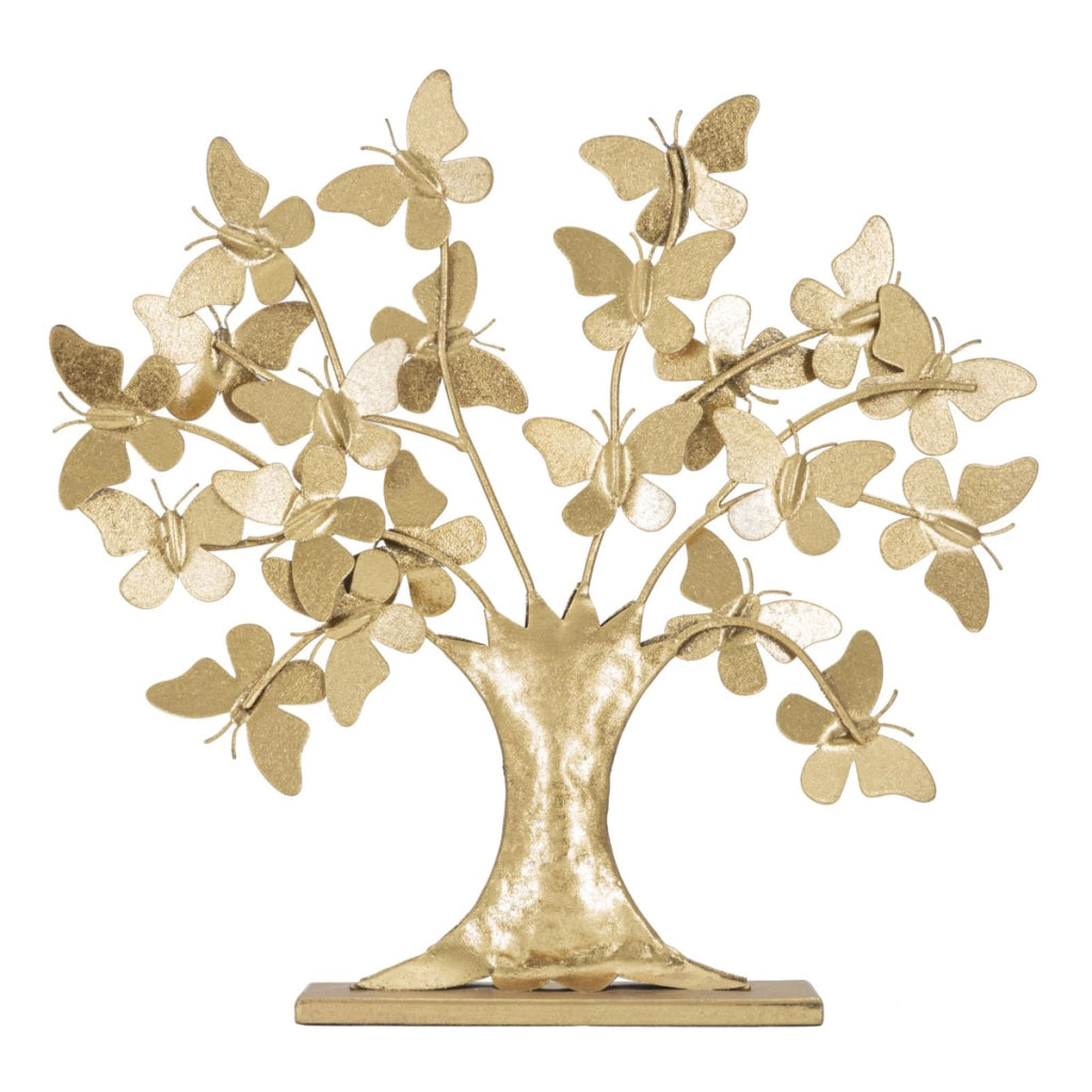 Decoro Albero della Vita Glam con farfalle in ferro dorato