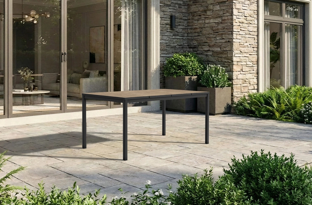 Tavolo Allungabile Interno-Esterno 162-233x94x75 cm Keter Porto Nova in Decocoat Graphite e Ashwood