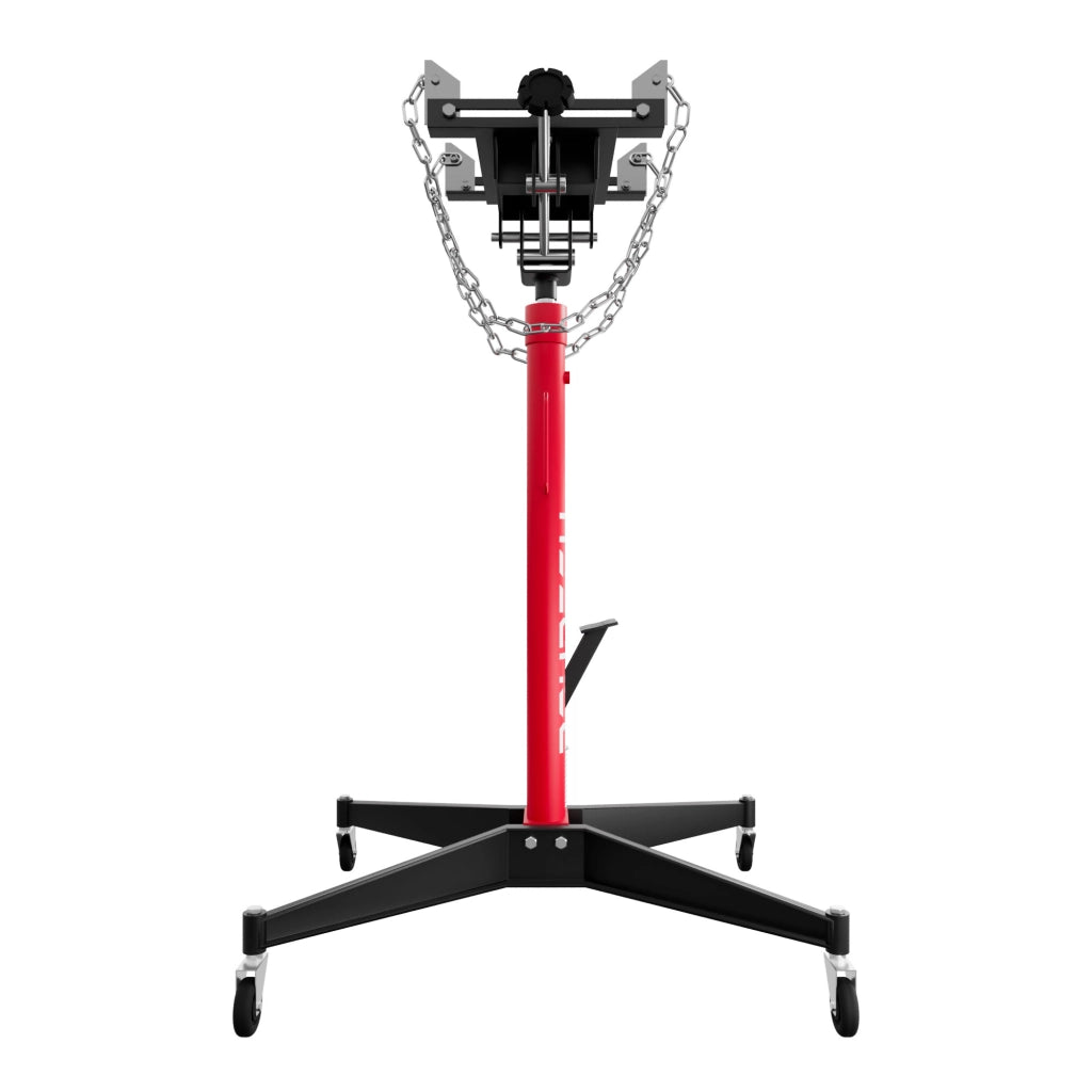 Hack - Sollevatore idraulico da Fossa max 500Kg H210 cm per Trasmissione Motore Auto con Ruote in Acciaio Rosso