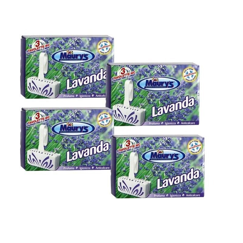 KIT SET 4 PZ MAURY'S TAVOLETTA WC 3PZ LAVANDA CON ANTIBATTERICO