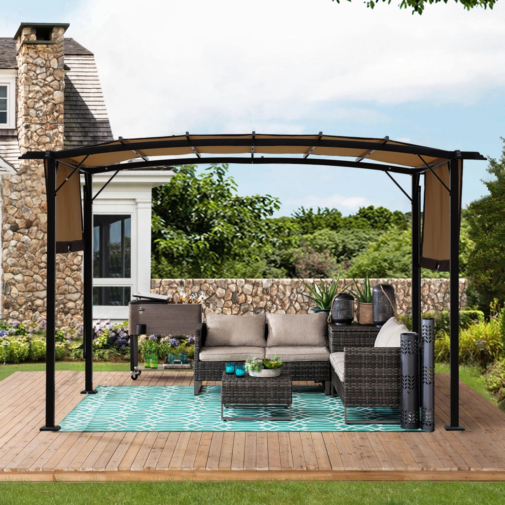 Copertura di Ricambio per Pergola ¨C MINIMAL ¨C Beige, Impermeabile, Anti-UV, 12x9ft