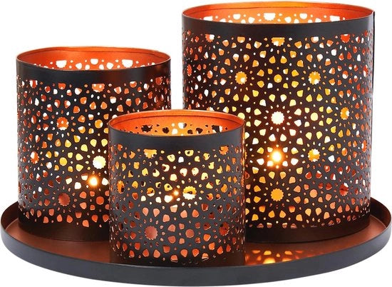 Decorazione Orientale per Salotto e Bagno - Set di Regali con Lampade e Piatto da Servire