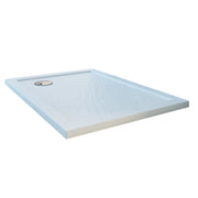Piatto Doccia Slim 70x90x4 cm Rettangolare Acrilico Bordato Bianco Effetto Pietra mod. Flower