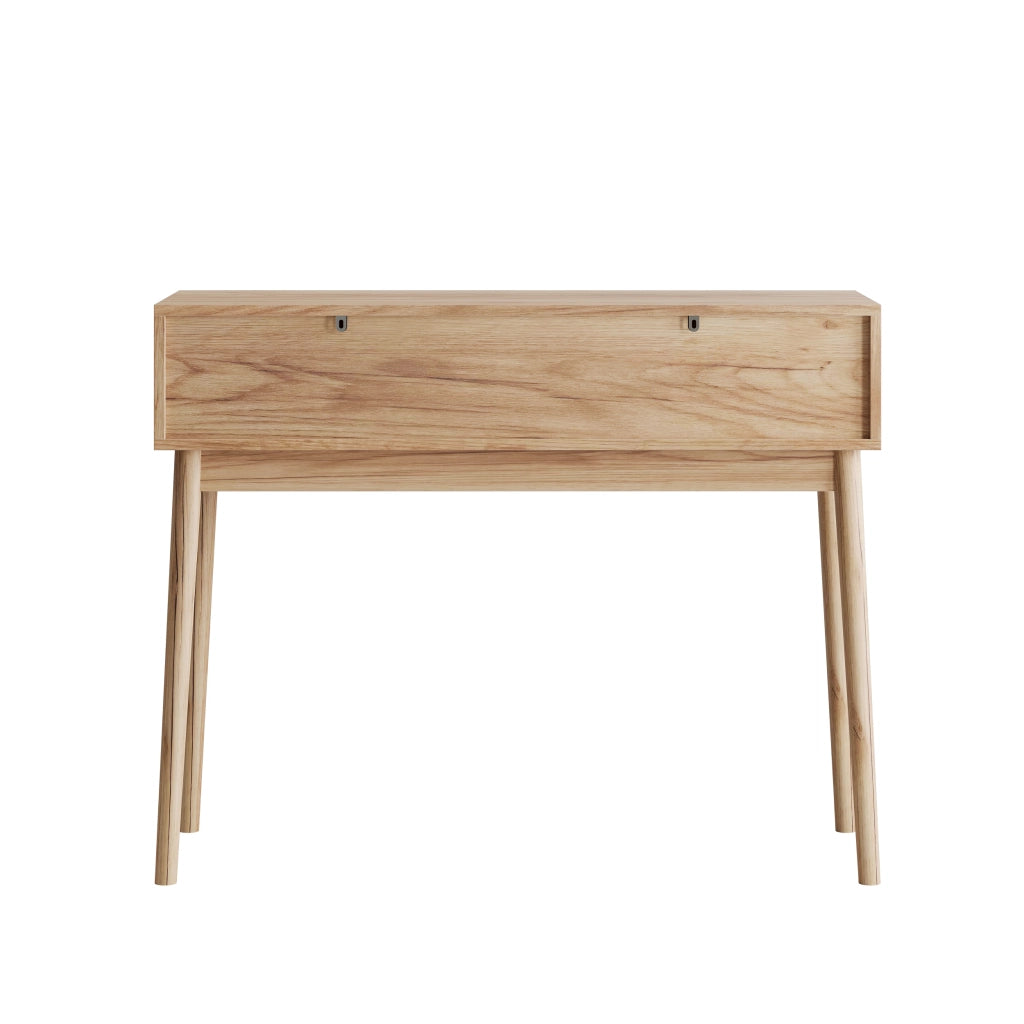 Tavolo consolle con 2 cassetti in MDF e pannello di particelle rovere