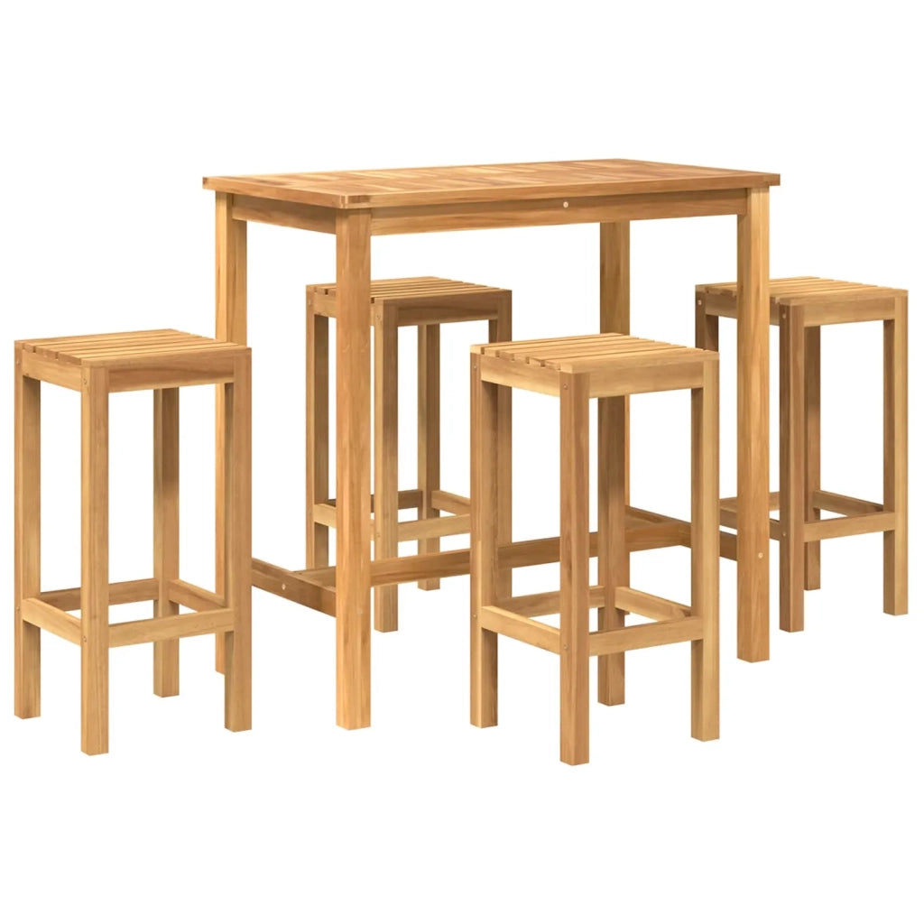 Set Bar da Esterno 5 pcs Non trattato Legno di teak solido 3422498