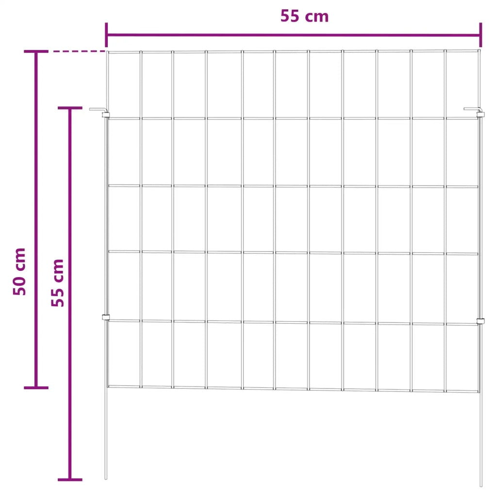 Recinzione da Giardino con Picchetti 24 pcs 55 x 50 cm Mesh 42042969