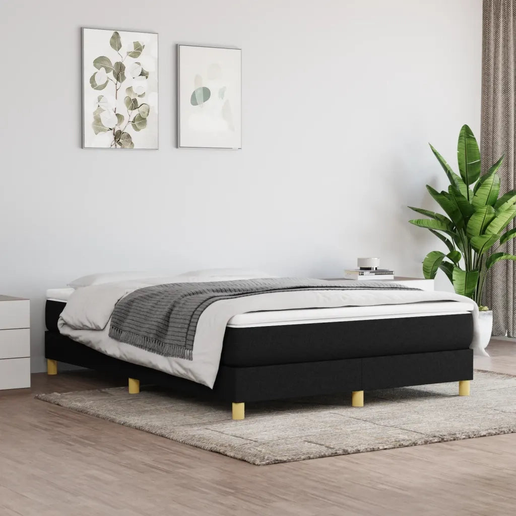 Struttura Letto a Rete a Molle Nero 140x190 cm in Tessuto 3120608