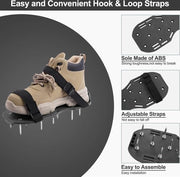 Scarpe per aerazione prato e giardino con chiodi, 42 mm scarpe per aerazione con cinture regolabili, sandali aeratori per prato, scarpe per aerazione prato, nero