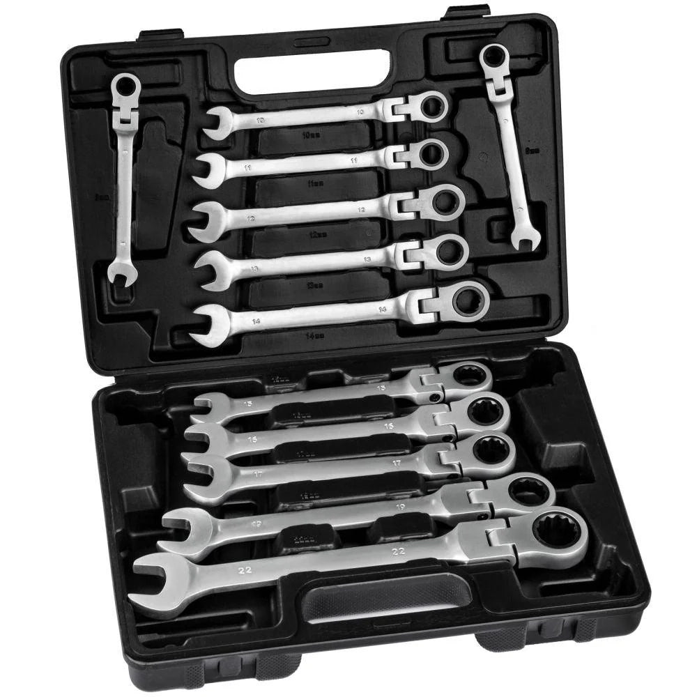 Set di chiavi a cricchetto metriche da 12 pezzi utensile combinato reversibile 3408153