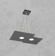 PLATE SOSPENSIONE 2+1 LUCI BIEMISSIONE GRIGIO ANTRACITE 1129-S2 R+1-GA