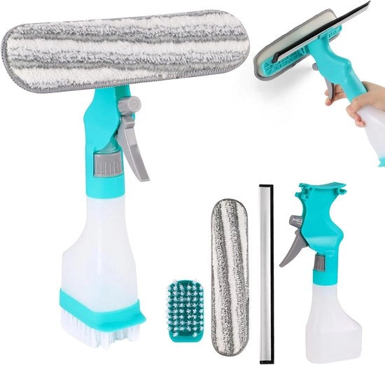 Kit di pulizia delle finestre - 4-in-1 Pulizia - Per finestre e bagno
