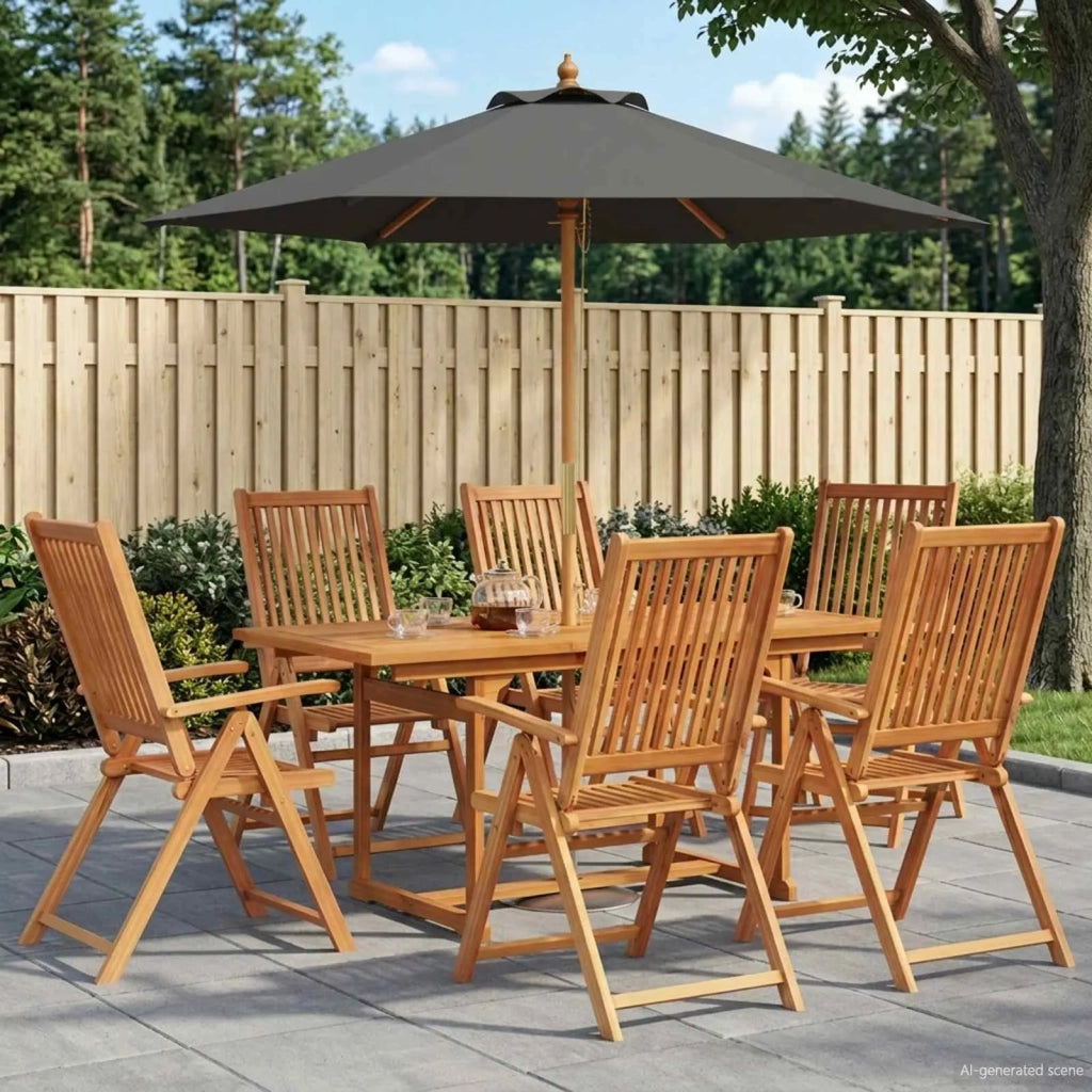 Set da pranzo da esterno con ombrellone 8 pz 3438535