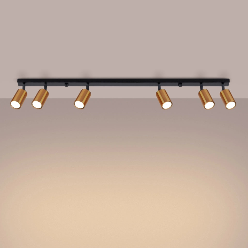 Lampada moderna in acciaio tubolare WINX Bittersweet Shimmer a 6 luci, colore nero rame