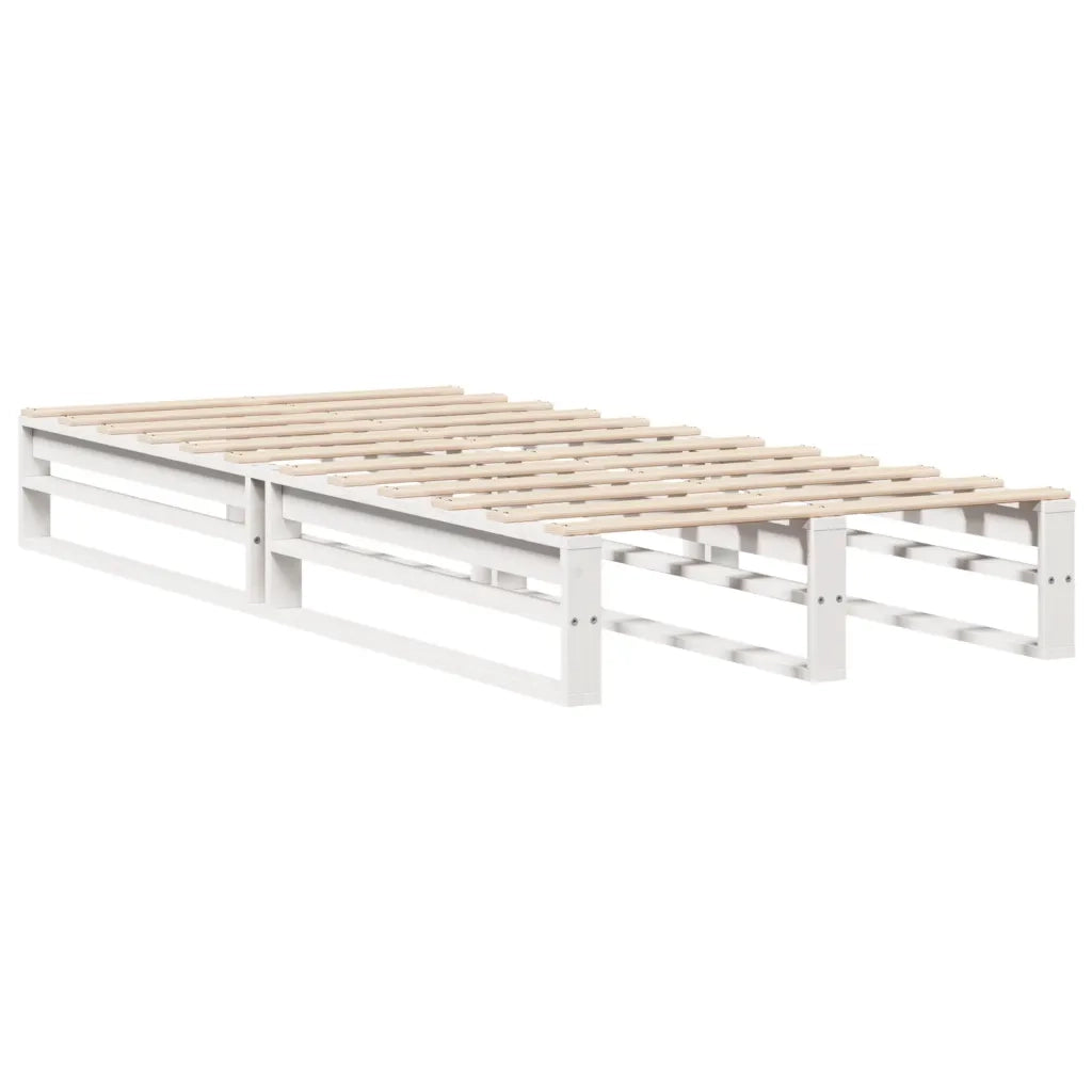 Giroletto senza Materasso Bianco 100x200 cm Legno Massello Pino 850837